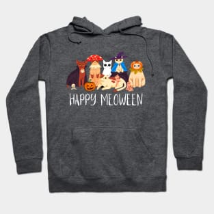 Happy Meoween Creepy Cute Cats Halloween Funny Hoodie